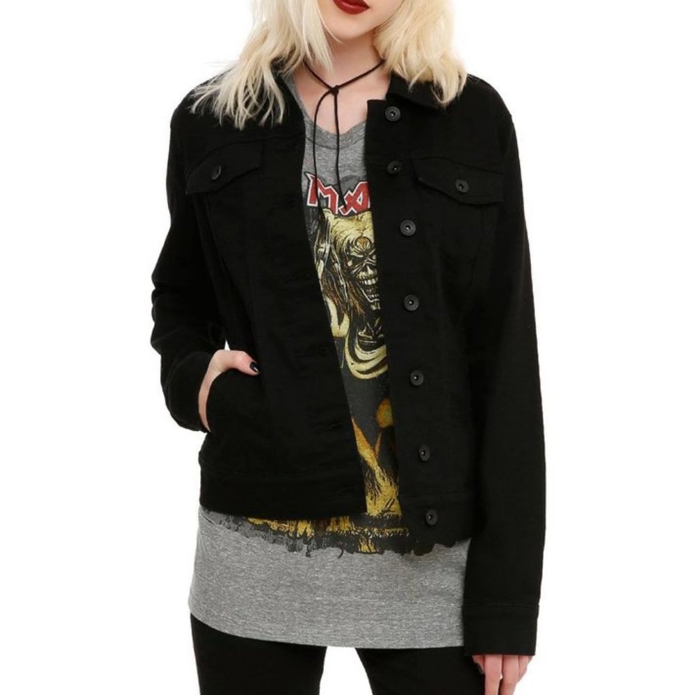 NWT Hot Topic LOVESICK BLACK DENIM JACKET Size 3x